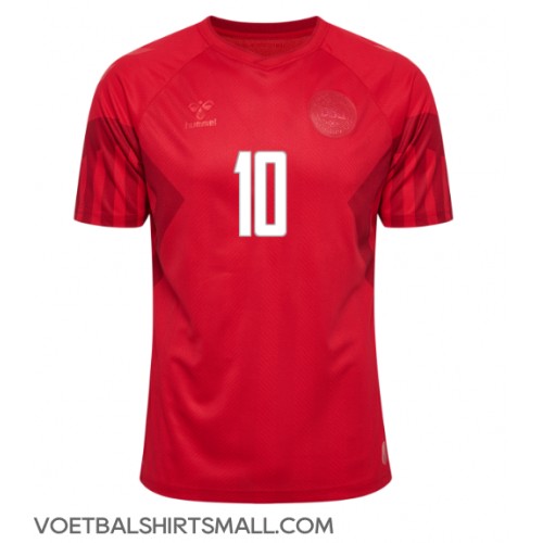 Denemarken Christian Eriksen #10 Voetbalkleding Thuisshirt WK 2022 Korte Mouwen